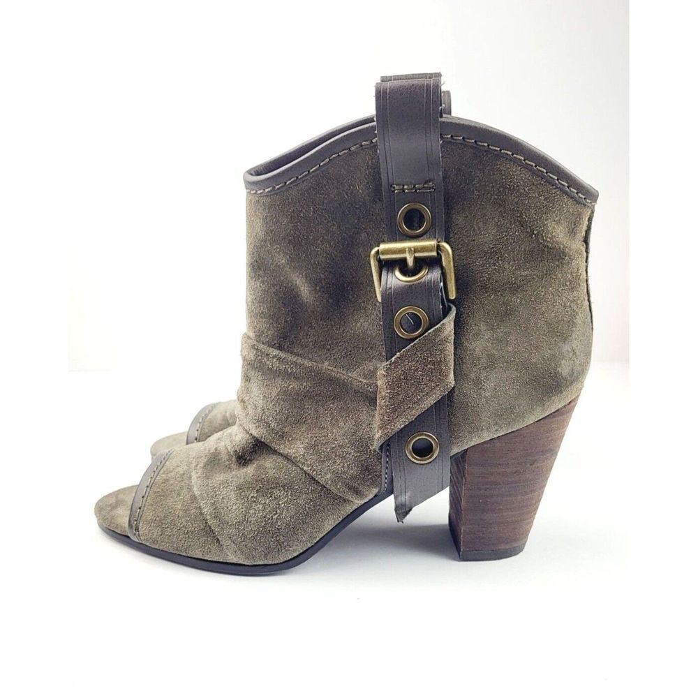 Nine West Vintage Ankle Boots Peep Toe - Size 8 - Picture 4 of 7